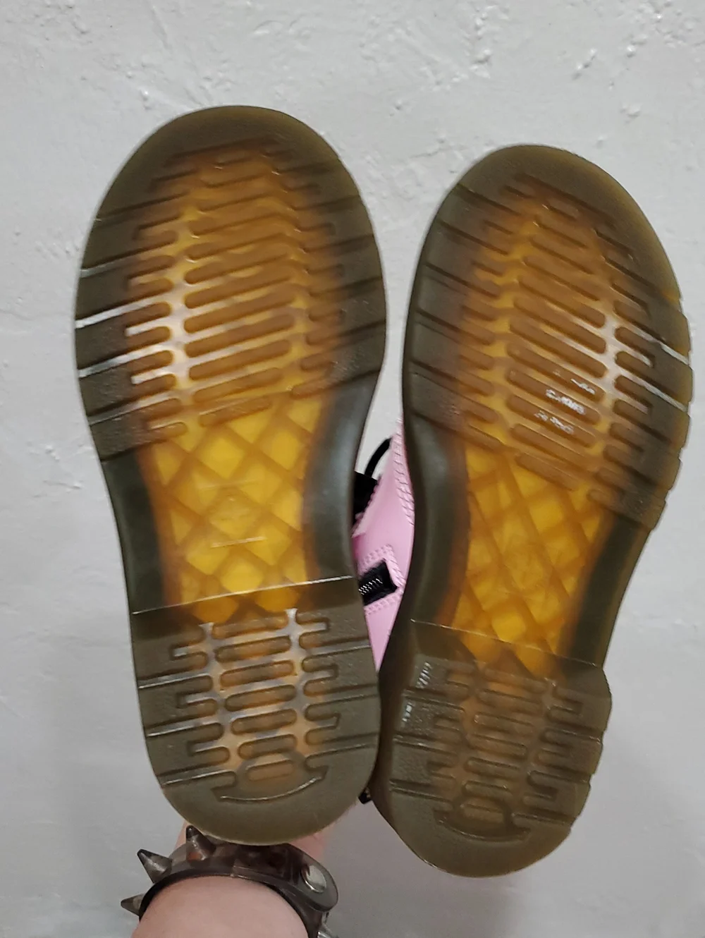 Dr. Martens Pink Lace-Up Leather Combat Boots Kids Size 13
